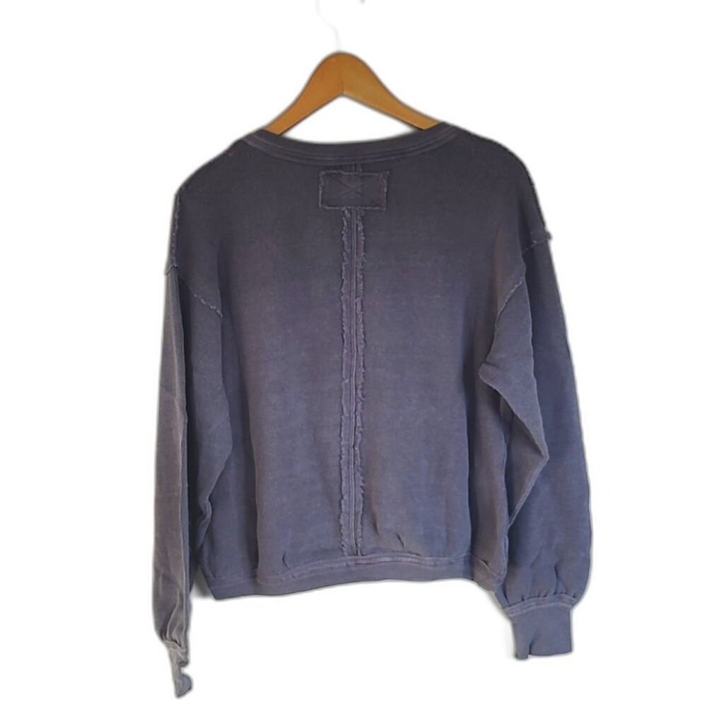 NWT! Free People Anyway Tee Fallen Fig Colorway Wrap-Front Oversized XS - Picture 3 of 9